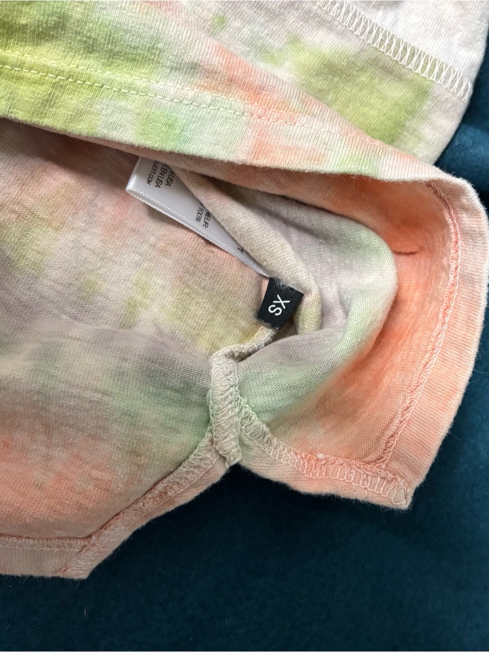 Tie-Dye Drawstring Women's Shorts - Pastel Pink & Green - Picture 3 of 3